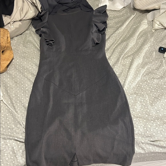 Black Halo Charcoal Ruffle Mini Dress - 0 - Picture 4 of 5